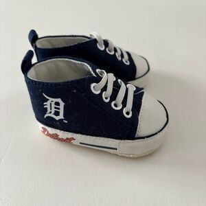 Detroit Tigers Baby Navy and White Slip On Sneakers